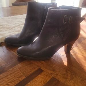 Elegant Dark Brown Leathee Ankle Boots